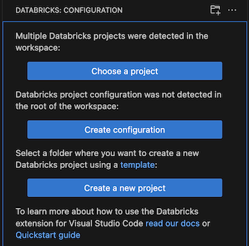 Apertura de un proyecto de Databricks existente