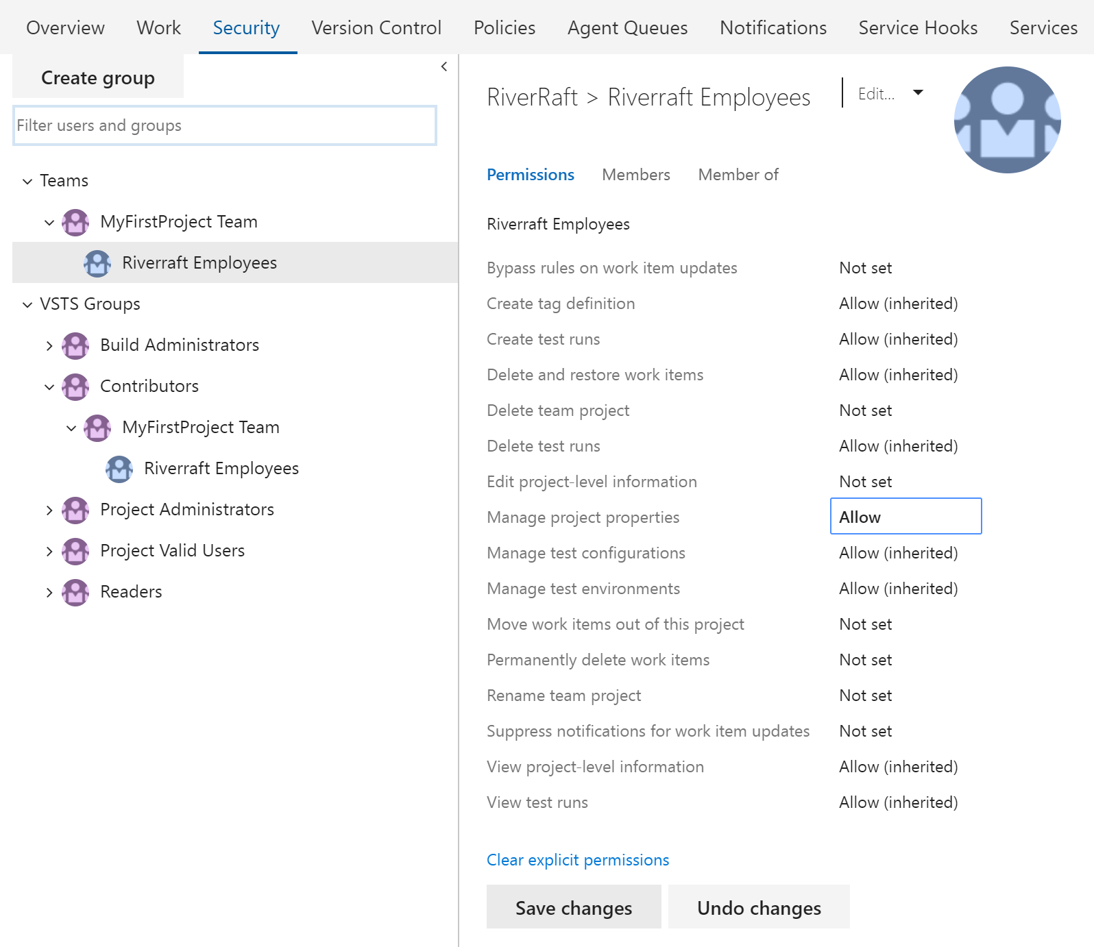 Permisos de grupo de Azure AD