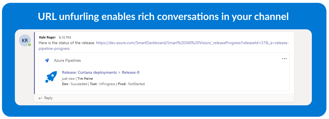 Desplegado de direcciones URL y extensiones de mensajería.