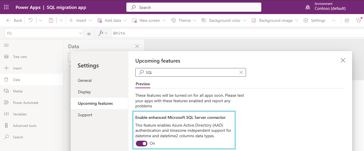 Activar la característica mejorada de SQL Server