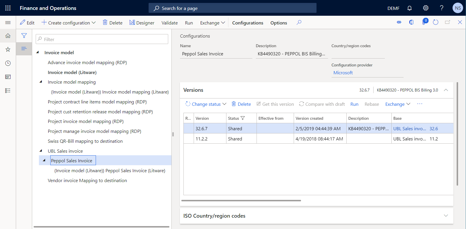 Versión 32.6.7 en la página Configuraciones.