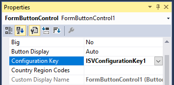 Screenshot of associating a configuration key with the button.