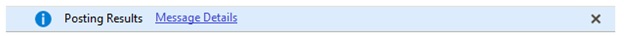 Screenshot of an example of an info type message bar.