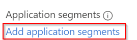 Captura de pantalla del vínculo para agregar un segmento de aplicación.