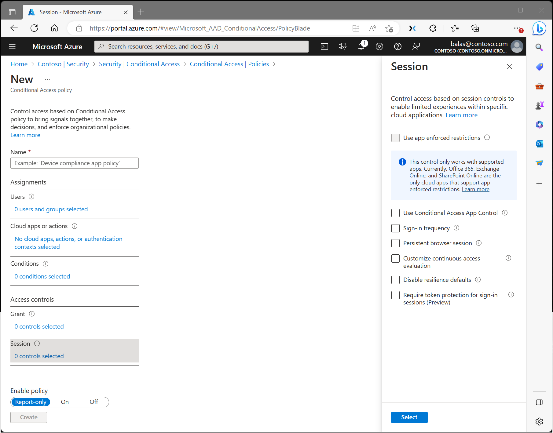 Captura de pantalla de una directiva de acceso condicional con un control de concesión que requiere autenticación multifactor.