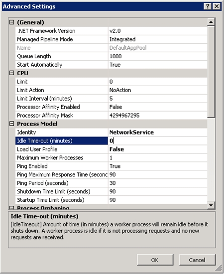 Captura de pantalla que muestra configuración avanzada.