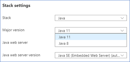 Usar el selector para cambiar la versión de Java