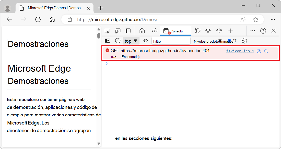 Mensaje de error de red 