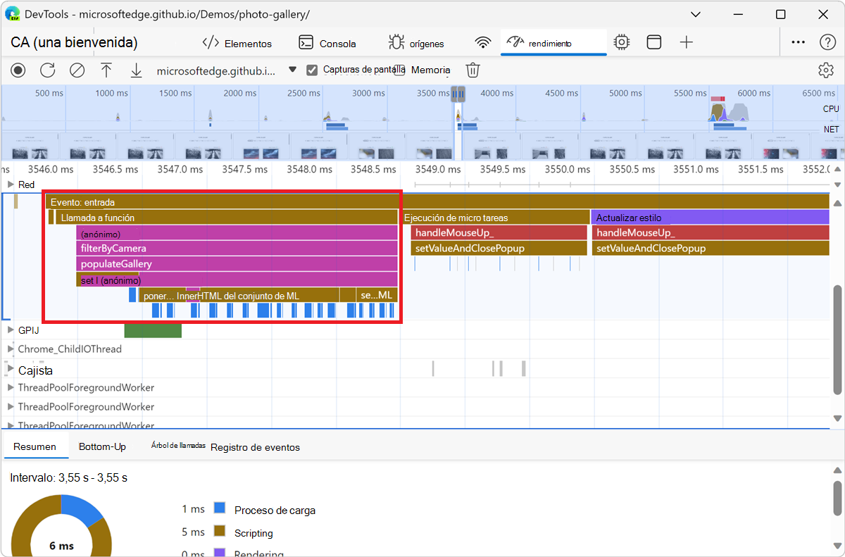 Un gráfico de llama