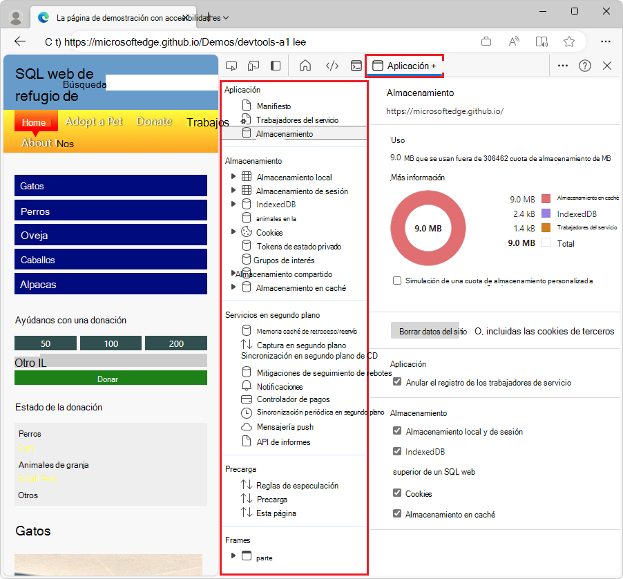 La herramienta Application