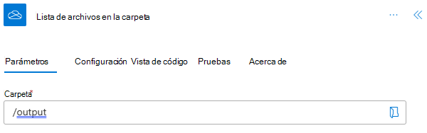 El conector OneDrive para la Empresa completado en Power Automate.