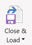 Captura de pantalla de la opción Cerrar y cargar.