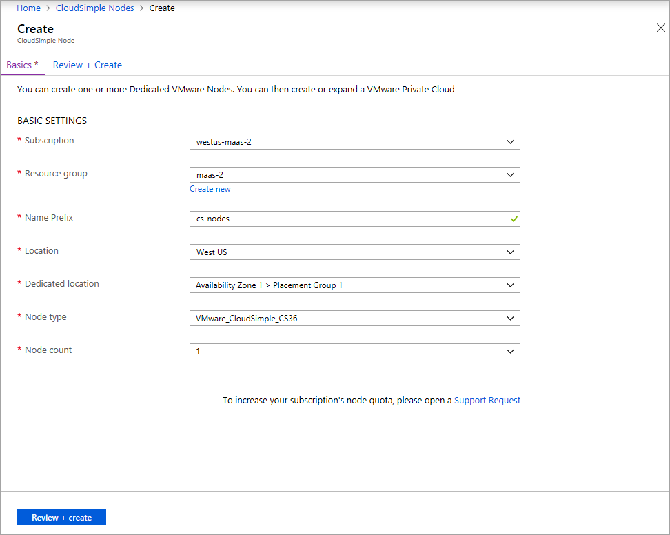 agregar nodos de CloudSimple