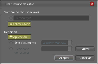 Cuadro de diálogo "Create Style Resource"