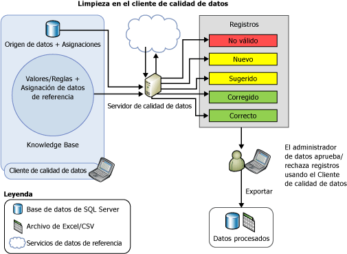 Limpieza de datos en el cliente de calidad de datos