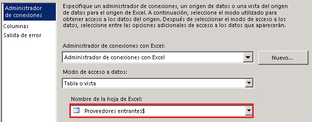 Nombre de la hoja de Excel - Proveedores entrantes$