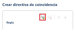 Botón de la barra de herramientas Crear una regla de coincidencia