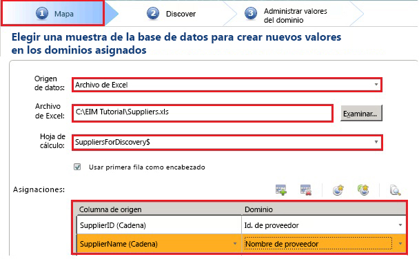 Asignar página de proceso de detección