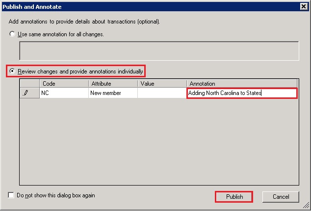 Excel - Publicar y anotar cuadro de diálogo