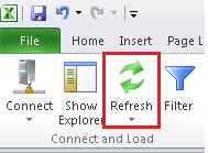 Excel: botón Actualizar en la pestaña Datos maestros