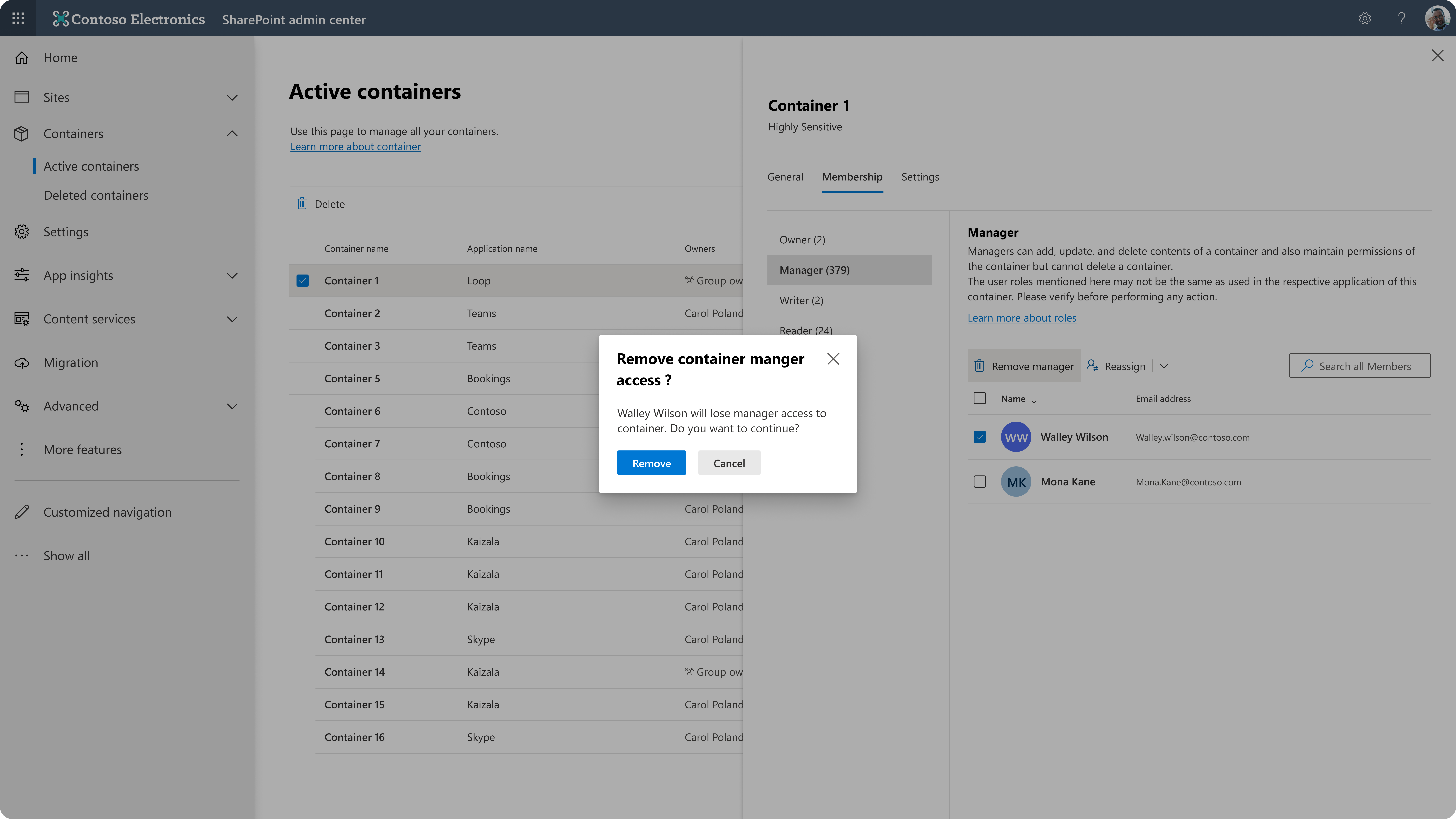 Eliminación del contenedor SPE