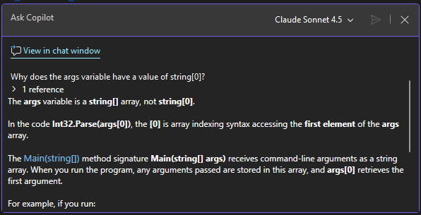 Captura de pantalla de la pregunta respondida por Copilot.