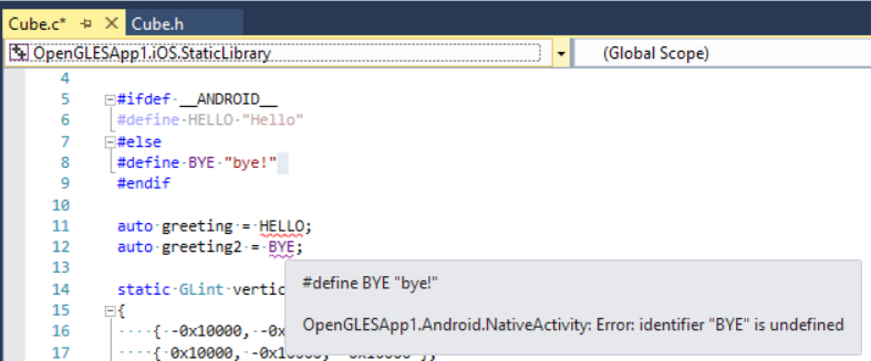 iOS está seleccionado como proyecto activo.
