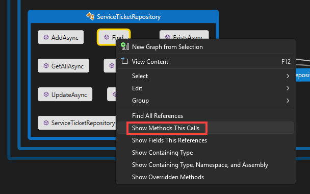 Captura de pantalla que muestra el comando para mostrar los métodos.