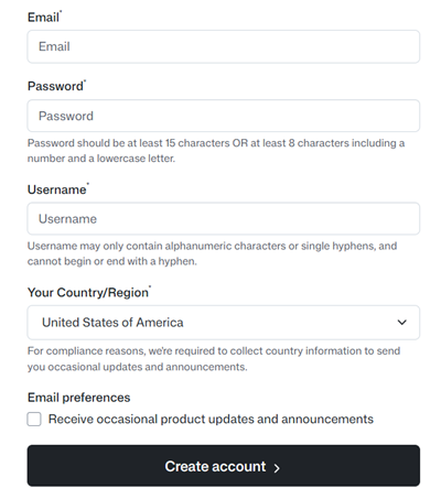 Captura de pantalla del formulario en línea.