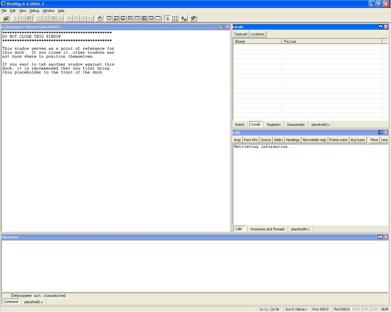 Captura de pantalla del tema Standard.reg en Herramientas de depuración para Windows.