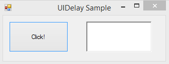 Captura de pantalla del cuadro de diálogo UIDelage Sample (Ejemplo de uiDelage).