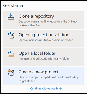 Creación de un proyecto de Visual Studio