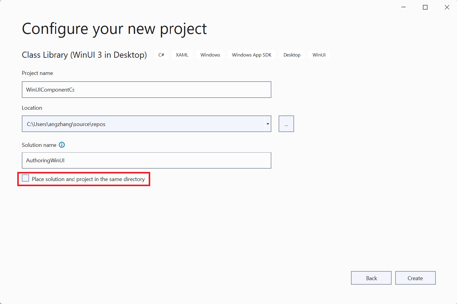 Nueva biblioteca cuadro de diálogo
