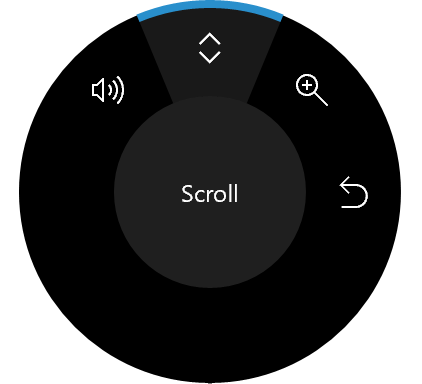 Menú RadialController predeterminado