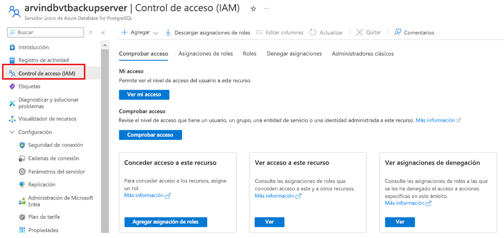 Access Control pane