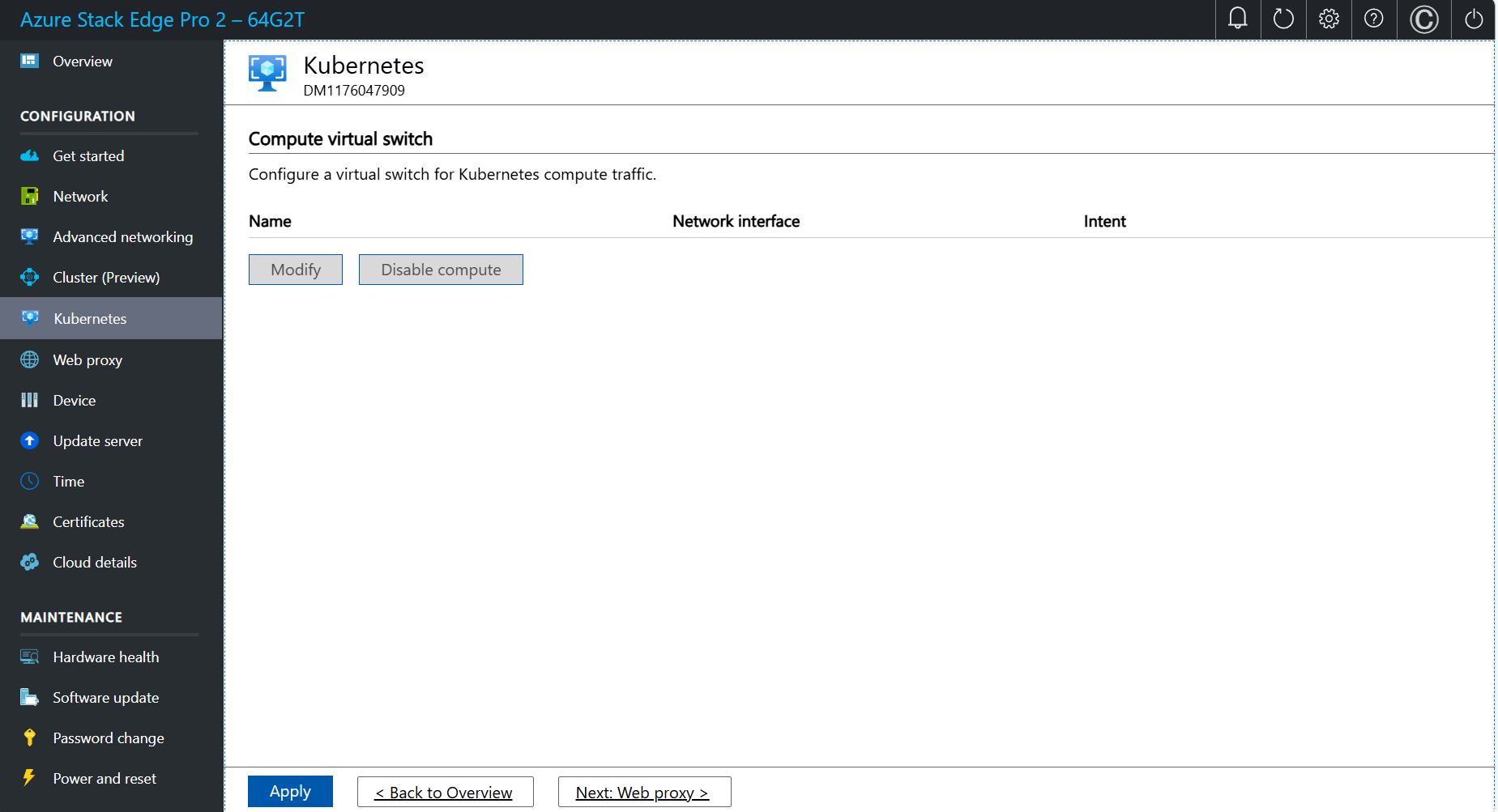 Captura de pantalla de la página de Kubernetes de la interfaz de usuario local para dos clústeres de nodos.
