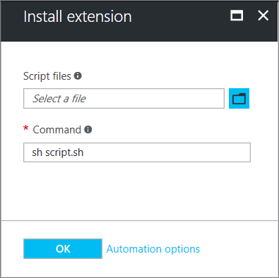 Recorte de pantalla del cuadro de diálogo para instalar la extensión de script personalizado de Linux.