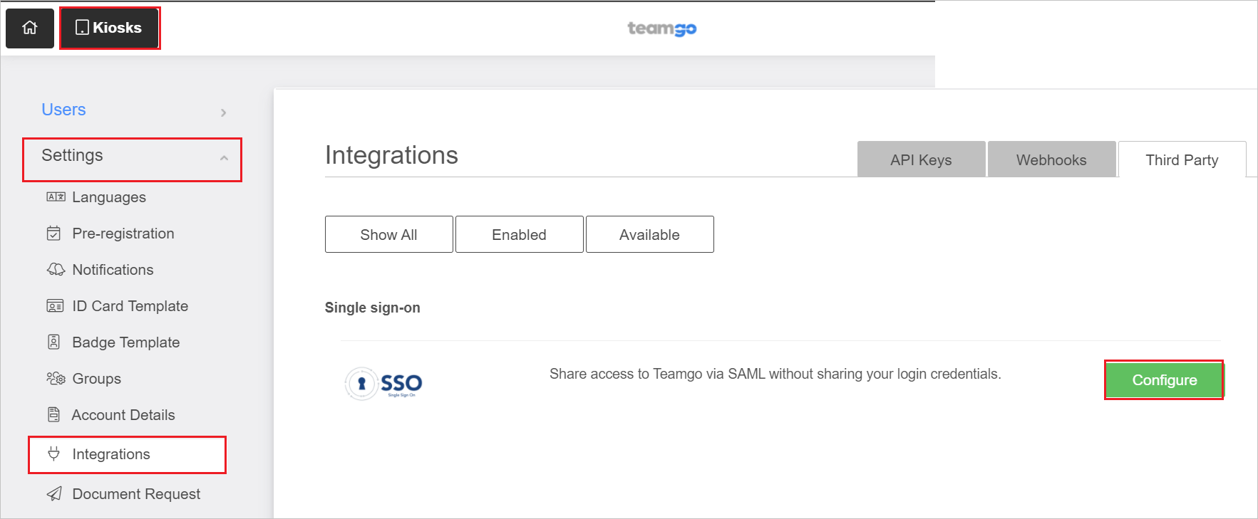 Integraciones de Teamgo