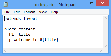 El contenido del archivo index.jade.