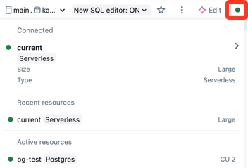 SQL warehouse selector