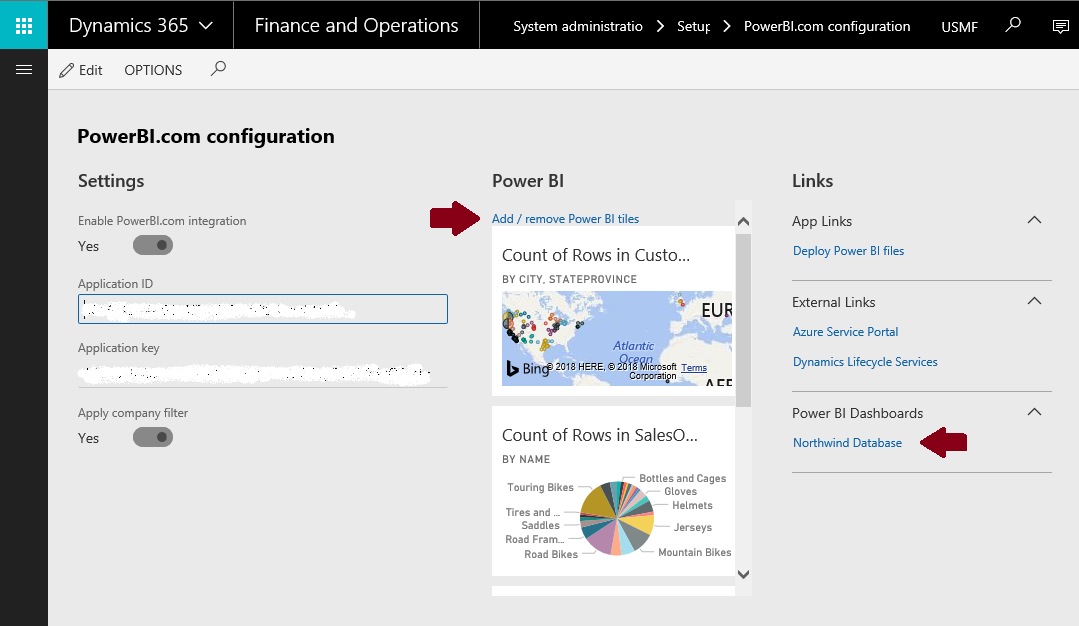 Screenshot of Validate Power BI integration.