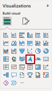Visualisoinnit-ruudun näyttökuva, jossa korostetaan Azure-karttavisualisointia.