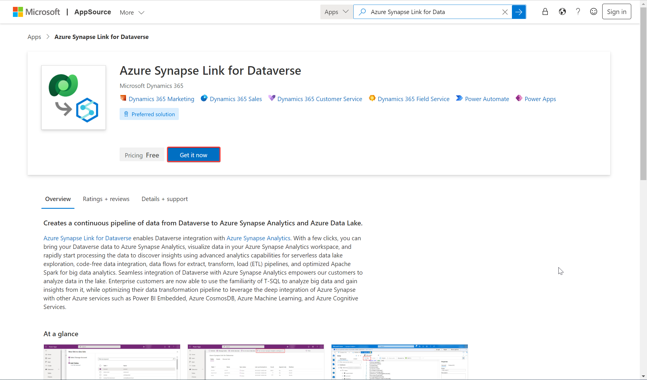 Dataversen Azure Synapse Link -ratkaisu