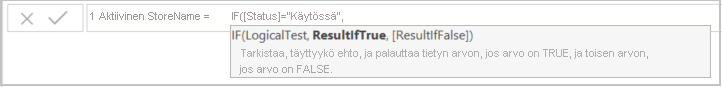Kuvakaappaus kaavaan lisätystä Päällä.