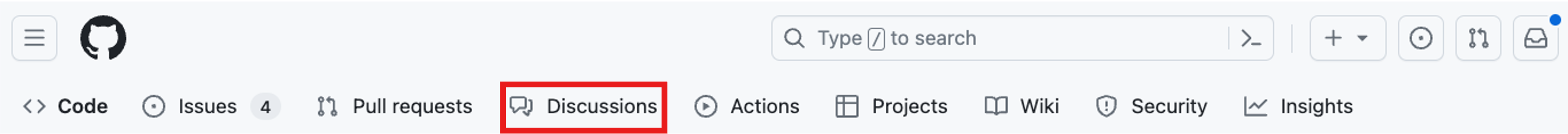 Näyttökuva säilön pääsivun yläosasta, jossa Keskustelut-osa on korostettuna.