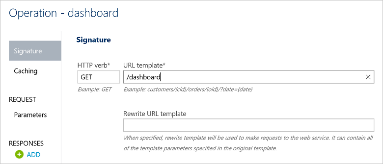 Capture d’écran montrant une nouvelle opération de tableau de bord configurée dans le portail Azure.