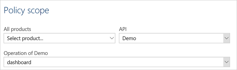 Capture d’écran montrant l'écran de portée de la stratégie.