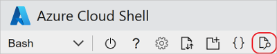 Capture d’écran d’Azure Cloud Shell. Recherchez l’aperçu Web.
