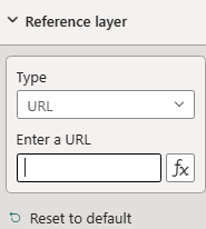 Capture d’écran illustrant la section des couches de référence lors de l’utilisation du contrôle d’entrée «&nbsp;Entrer une URL&nbsp;».