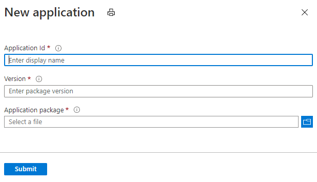 Capture d’écran du processus de création d’une nouvelle application dans le portail Azure.